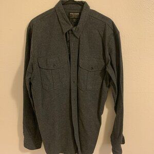 Filson Men's Flannel Shirt (Grey, L Long)